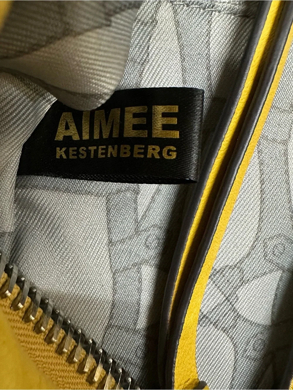 Aimee Kestenberg Mustard Yellow Leather Backpack with Front Zip